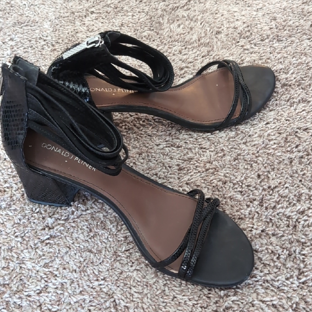 Donald J. Pliner Black Strappy Heels